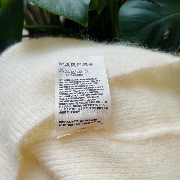 Acne Studios Cream Mohair Off-the-Shoulder Oversize Sweater - Picture 6 of 7